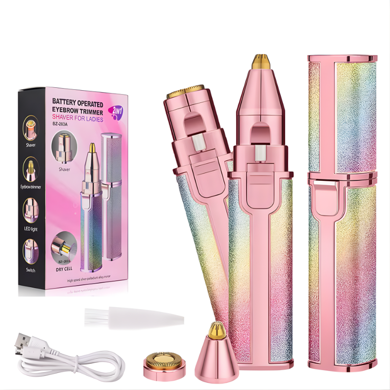 2-in-1 Facial Hair Remover portable electric face trimmer for women