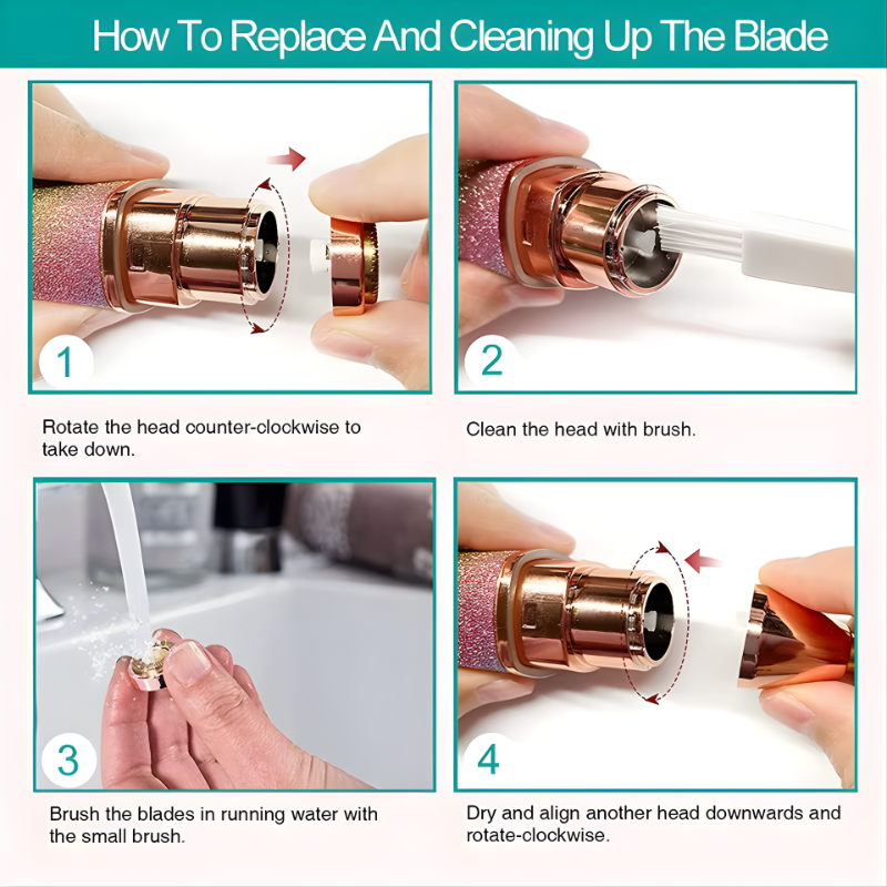 2-in-1 Facial Hair Remover smooth skin result after use