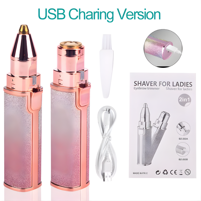 2-in-1 Facial Hair Remover precision dual head design